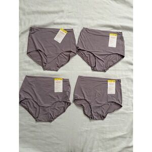 NEW Warners Smooth It Over Soft Pinch-Free Waistband Hi-cut Panty Medium 4  Pair